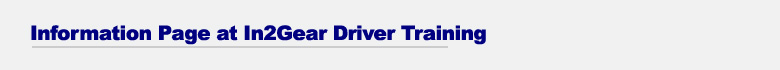 Information pages about driving school with In2Gear